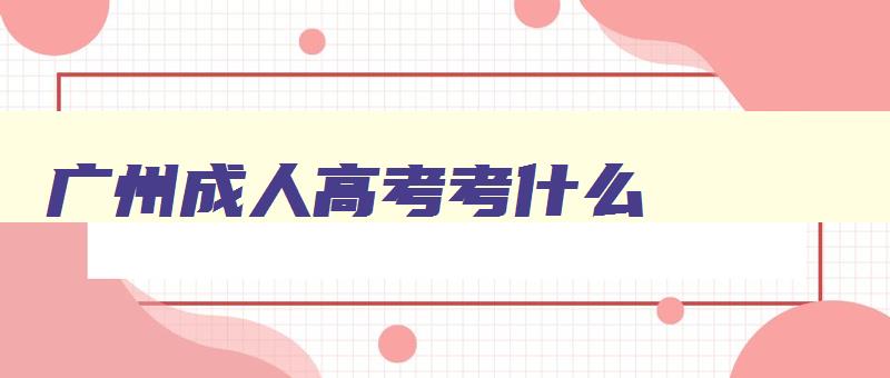 广州成人高考考什么 2024广州成人高考考试地点 广州成人高考考什么 2024广州成人高考考试地点