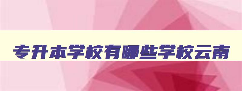 专升本学校有哪些学校云南 云南专升本有那些学校 专升本学校有哪些学校云南 云南专升本有那些学校