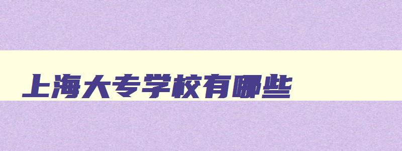 上海大专学校有哪些 上海大专学校有哪些专业比较好 上海大专学校有哪些 上海大专学校有哪些专业比较好
