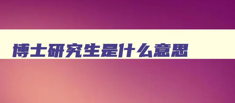 博士研究生是什么意思 在职博士研究生是什么意思 博士研究生是什么意思 在职博士研究生是什么意思