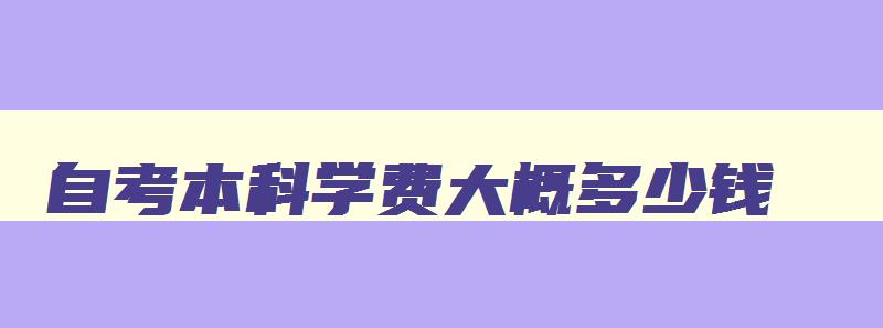 自考本科学费大概多少钱 自考本科学费大概多少钱啊南方医科大学 自考本科学费大概多少钱 自考本科学费大概多少钱啊南方医科大学