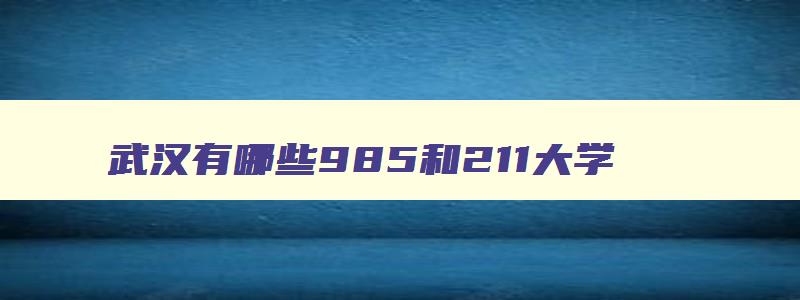 武汉有哪些985和211大学 武汉有哪几所985211 武汉有哪些985和211大学 武汉有哪几所985211