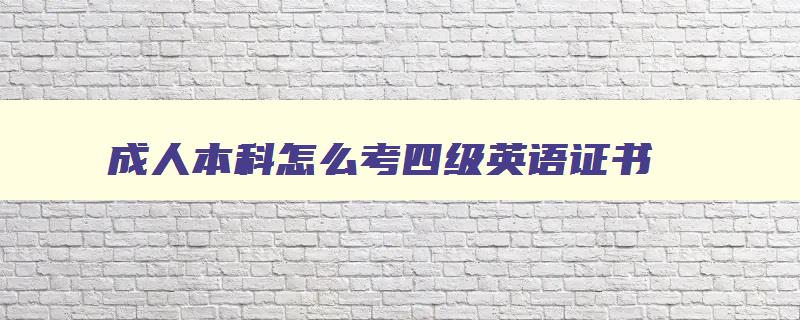 成人本科怎么考四级英语证书 成人本科怎么考英语四六级 成人本科怎么考四级英语证书 成人本科怎么考英语四六级