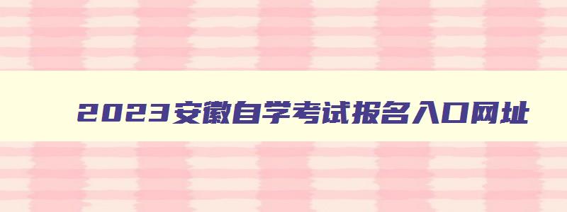 2024安徽自学考试报名入口网址 安徽省自学考试报名 2024安徽自学考试报名入口网址 安徽省自学考试报名