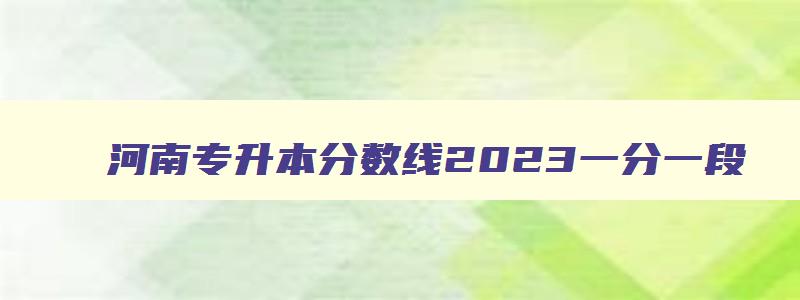 河南专升本分数线2023一分一段 河南省专升本2023分数段