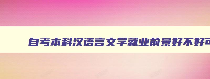 自考本科汉语言文学就业前景好不好可以做什么 自考汉语言文学本科毕业就业方向 自考本科汉语言文学就业前景好不好可以做什么 自考汉语言文学本科毕业就业方向
