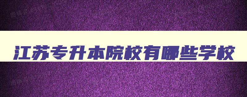 江苏专升本院校有哪些学校 江苏专升本的本科院校有哪些 江苏专升本院校有哪些学校 江苏专升本的本科院校有哪些