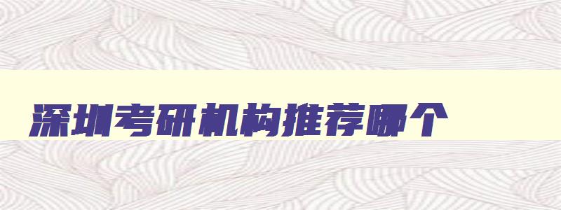 深圳考研机构推荐哪个 深圳考研机构实力排名最新