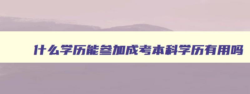 什么学历能参加成考本科学历有用吗 什么样的成人本科是国家承认的 什么学历能参加成考本科学历有用吗 什么样的成人本科是国家承认的