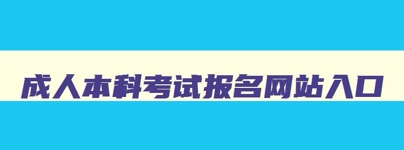 成人本科考试报名网站入口 成人本科报名网址