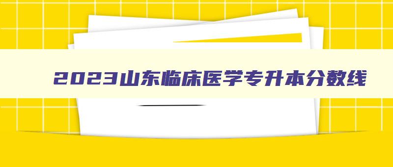 2023山东临床医学专升本分数线 2023年山东临床医学专升本分数