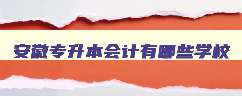 安徽专升本会计有哪些学校 安徽专升本会计专业有哪些学校 安徽专升本会计有哪些学校 安徽专升本会计专业有哪些学校
