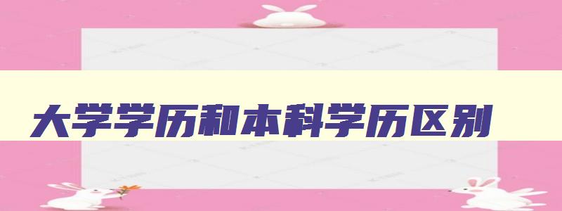 大学学历和本科学历区别 大专本科专科哪个学历高 大学学历和本科学历区别 大专本科专科哪个学历高