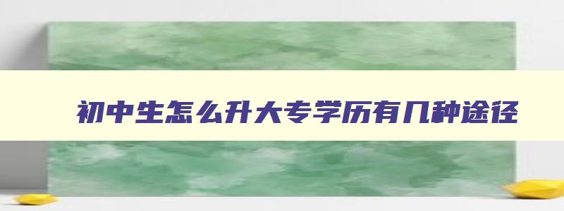 初中生怎么升大专学历有几种途径 初中如何升大专文凭 初中生怎么升大专学历有几种途径 初中如何升大专文凭
