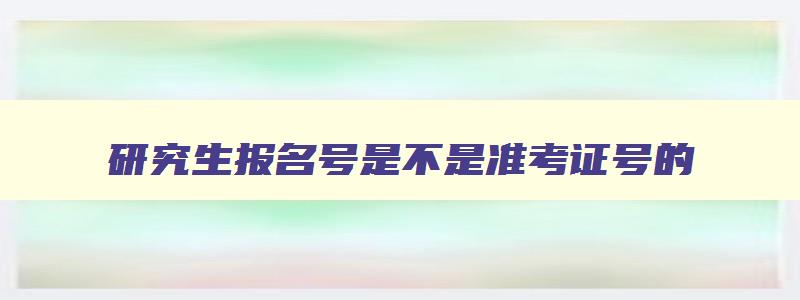 研究生报名号是不是准考证号的 研究生考试报名号和准考证号一样吗 研究生报名号是不是准考证号的 研究生考试报名号和准考证号一样吗