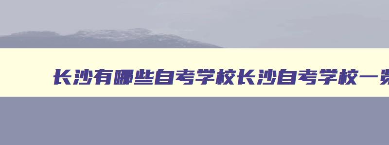 长沙有哪些自考学校长沙自考学校一览表 长沙市自考哪个学校好