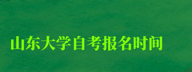 山东大学自考报名时间（山东大学自考报名时间表）