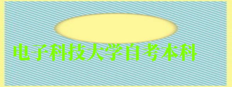 电子科技大学自考本科（电子科技大学自考本科官网）