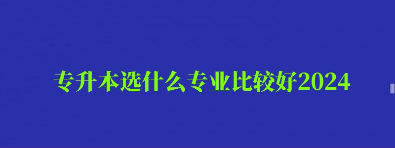 专升本选什么专业比较好2024