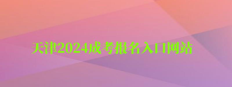 天津2024成考报名入口网站