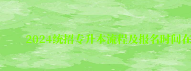 2024统招专升本流程及报名时间在几月(2024年专升本倒计时) 2024统招专升本流程及报名时间在几月(2024年专升本倒计时)