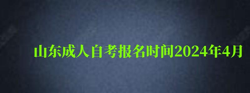 山东成人自考报名时间2024年4月