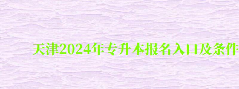 天津2024年专升本报名入口及条件是什么（天津2024年专升本报名入口及条件是什么意思）