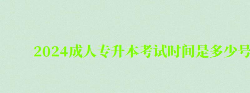 2024成人专升本考试时间是多少号(2024成人专升本考试时间是多少号啊) 2024成人专升本考试时间是多少号(2024成人专升本考试时间是多少号啊)
