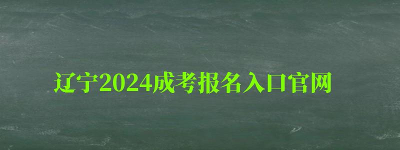 辽宁2024成考报名入口官网 辽宁2024成考报名入口官网