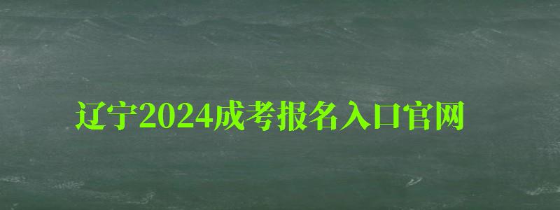 辽宁2024成考报名入口官网