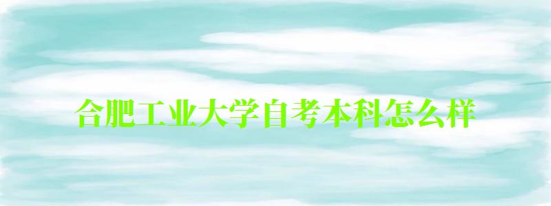 合肥工业大学自考本科怎么样(合肥工业大学自考本科怎么样啊) 合肥工业大学自考本科怎么样(合肥工业大学自考本科怎么样啊)