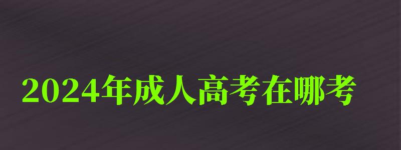 2024年成人高考在哪考 2024年成人高考在哪考