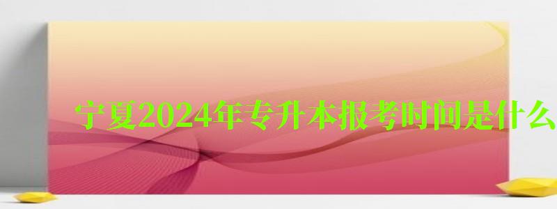 宁夏2024年专升本报考时间是什么时候（宁夏2024年专升本报考时间是什么时候开始）